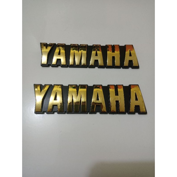 EMBLEM LOGO STIKER TANGKI YAMAHA RX KING KANAN KIRI CROOM GOLD