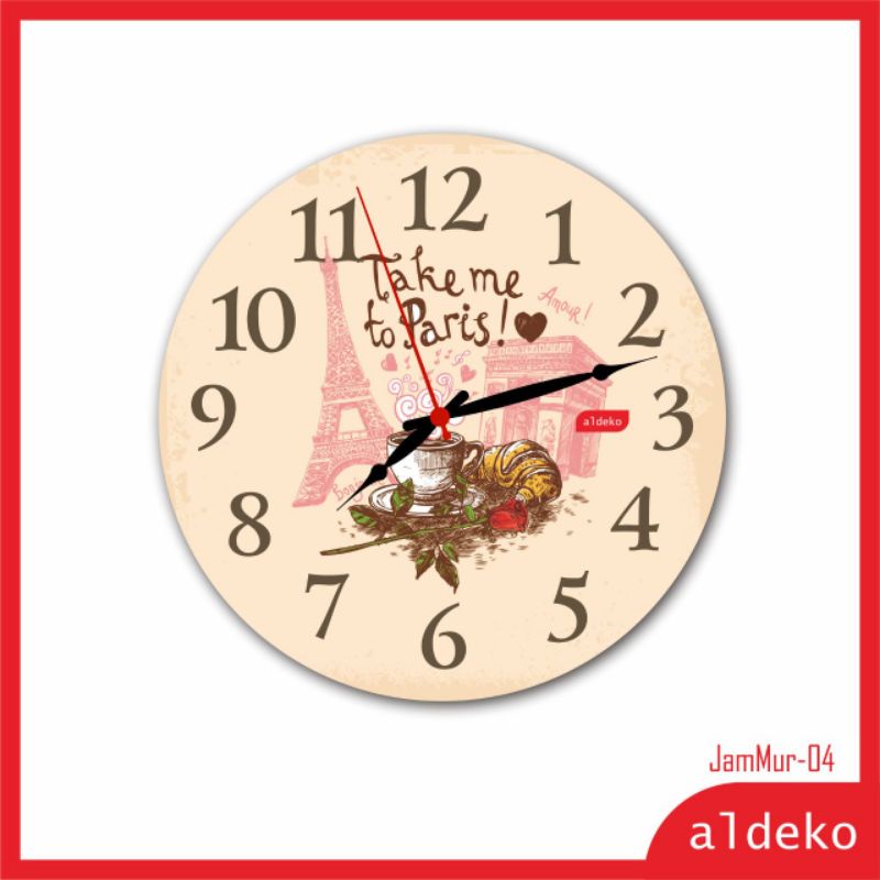 jam dinding - shabby chic/wall clock dengan desain unik Jam Termurah Se Indonesia - JamMur-JamMur-04
