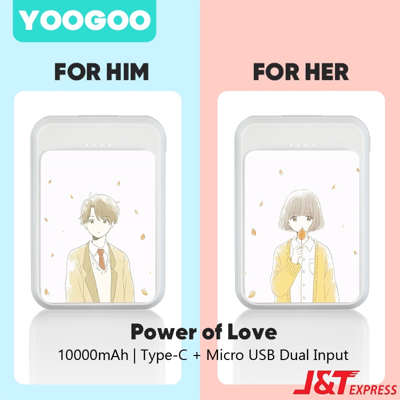 Power Bank 10000mAh Couple Powerbank Dual Output YOOGOO