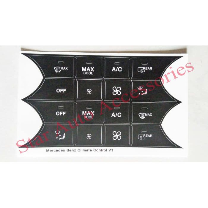 Cover Sticker Hitam Tombol AC Mercedes Benz W204- R172- W463