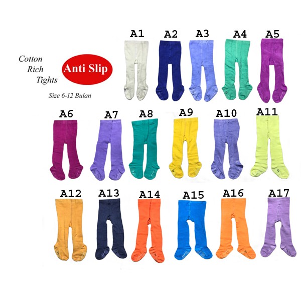 LEGGING BAYI POLOS COTTON RICH TIGHTS  6-12 BULAN