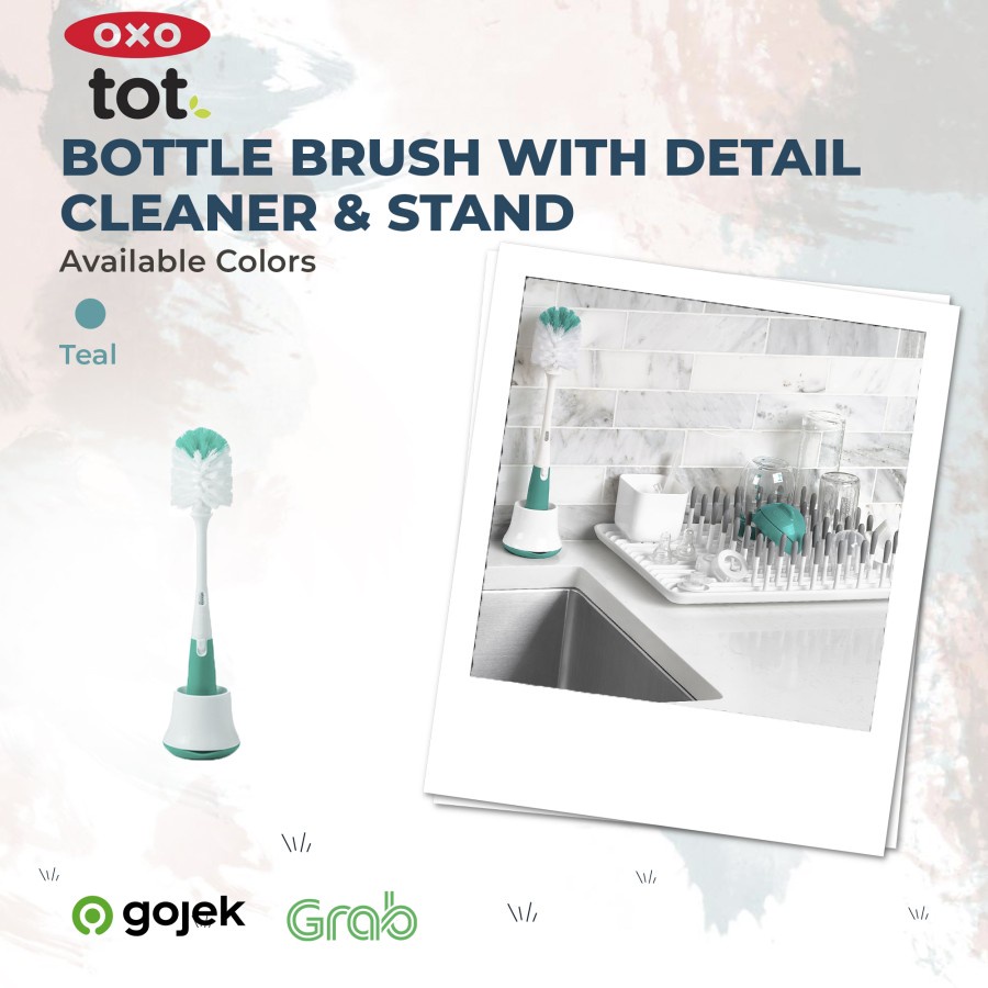 OXO Tot Bottle Brush with Detail Cleaner &amp; Stand