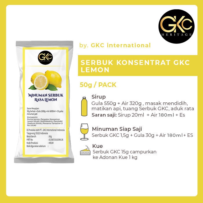 

Bubuk Sirup GKC "Rasa Lemon" 50g