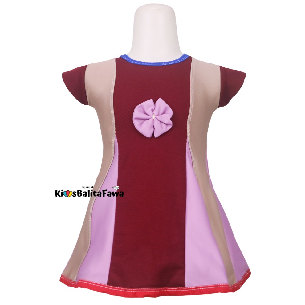 Dress Clara 1-3 Tahun / Baju Anak Perempuan Pesta Batik Gaun Anak Atasan Harian Lengan Bahan Adem-5