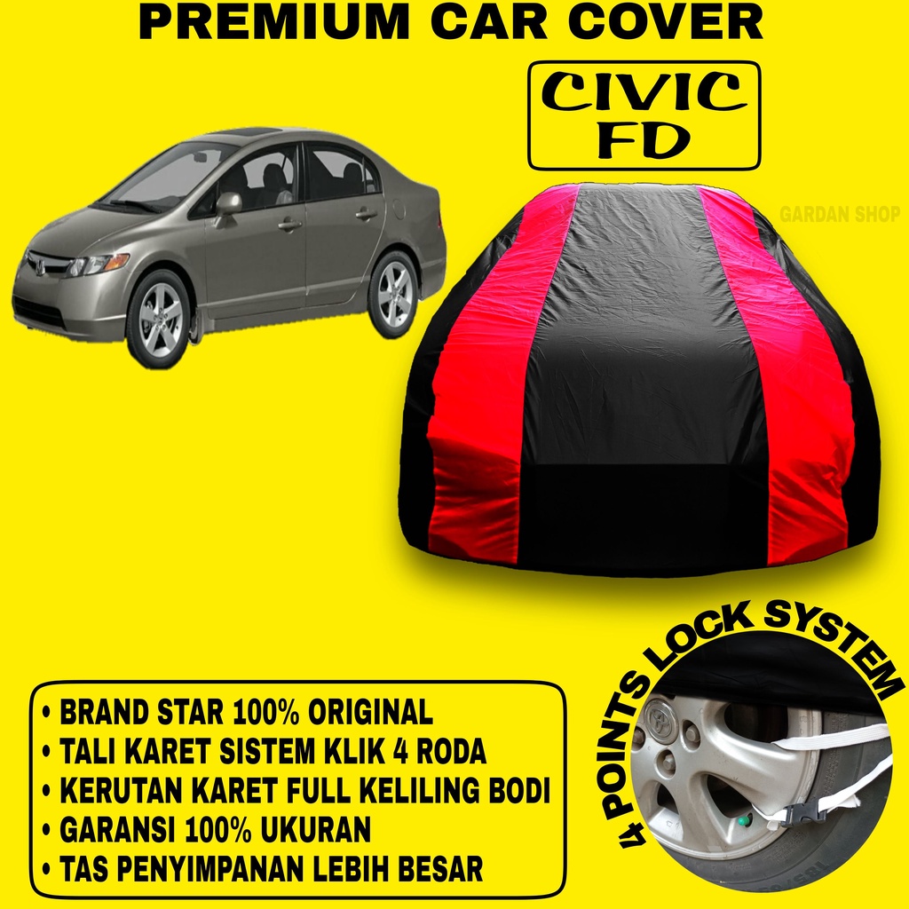 Body Cover CIVIC FD Sarung Strip MERAH Penutup Pelindung Bodi Civic Fd PREMIUM