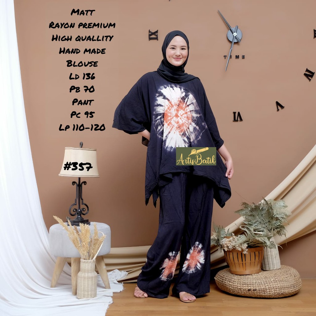 READY STOCK SET CELANA SET #357 SETELAN RAYON BATIK PURBOKUSUMO SUPER JUMBO SETELAN PIYAMA SETELAN B