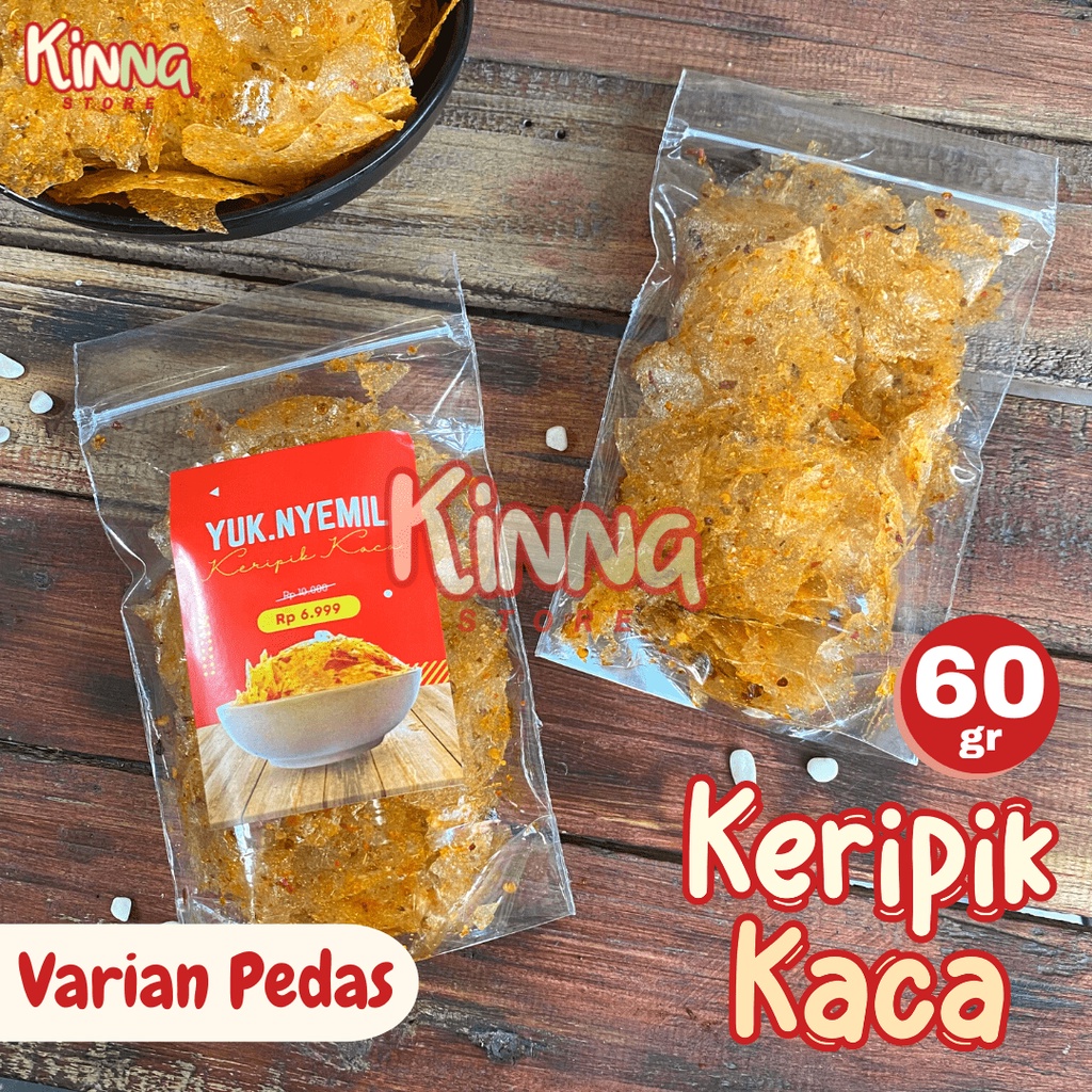 

KERIPIK KACA VIRAL Pedas Daun Jeruk Kripca Kripling Keripik Beling 60gr Murah Enak Cemilan Surabaya Yuk Nyemil KinnaStore