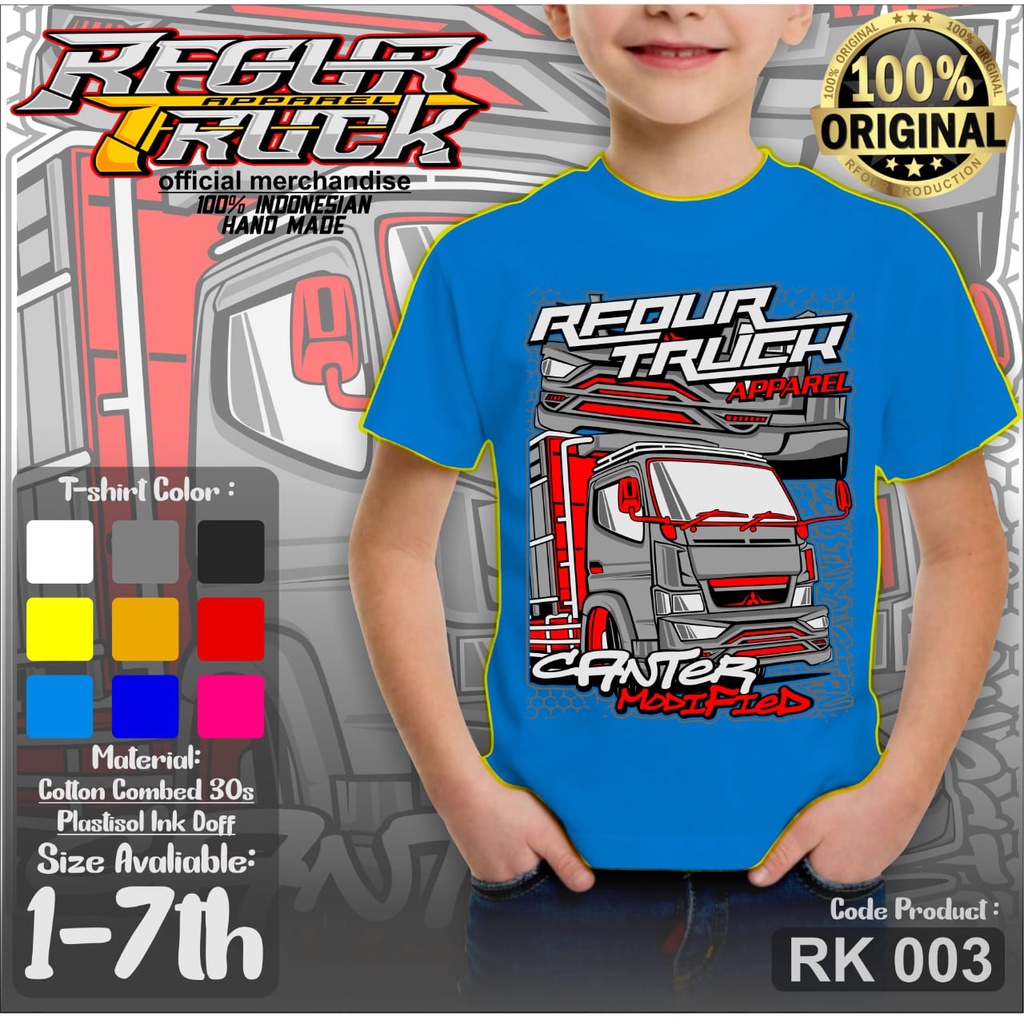 Kaos truk Mancal Canter anak usia 2-7 tahun terbaru Kaos truk canter mania anak laki laki Kaos truk oleng