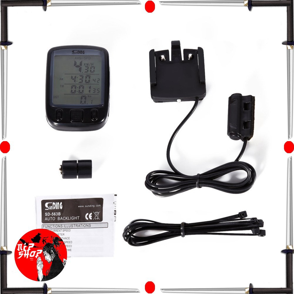 SunDING Speedometer Sepeda Backlight LCD - SD-563A - Black