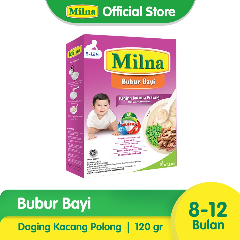 

Milna Bubur Reguler 8 Bulan Daging Kacang Polong 120gr