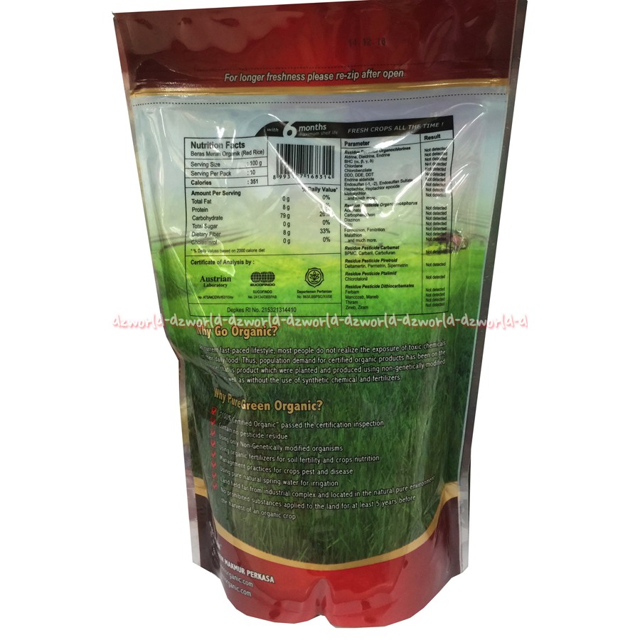 Pure Green Organik Rice 1kg Beras Kombinasi Beras Organik Mixed Rice 1 kg Puregreen Purgreen