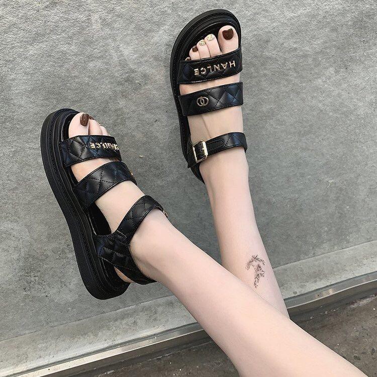 Free BOX Sandal Wanita Wedges Korean Style Elegant Sandal Cewek Kekinian Sandal Perempuan Fashionable X88