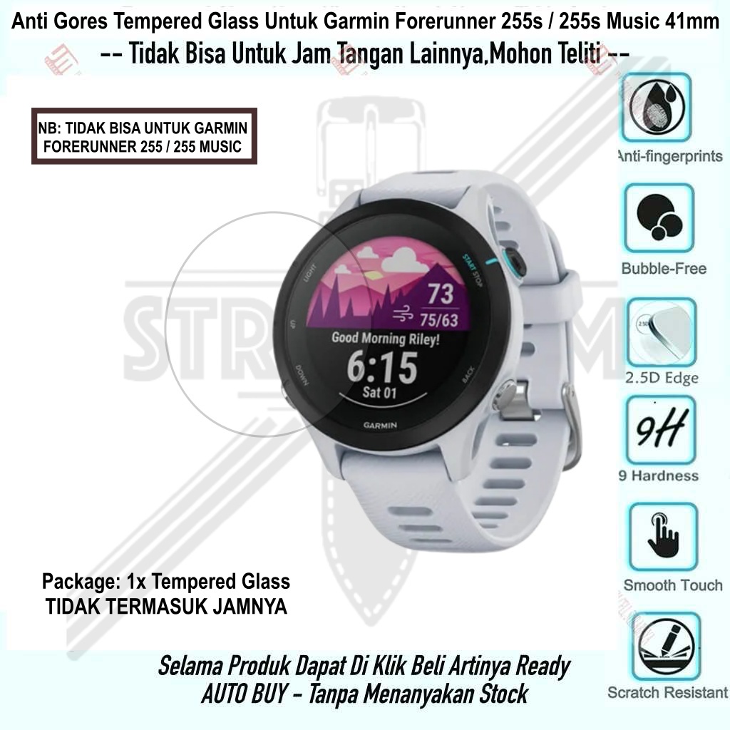 Anti Gores Garmin Forerunner 255s / Music 41mm - Kaca Tempered Glass