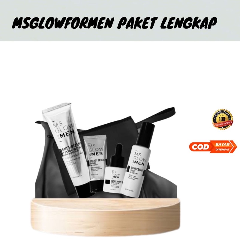 COD Ms glow for men paket lengkap skincare Cowo pria untuk menghilangkan jerawat wajah berminyak
