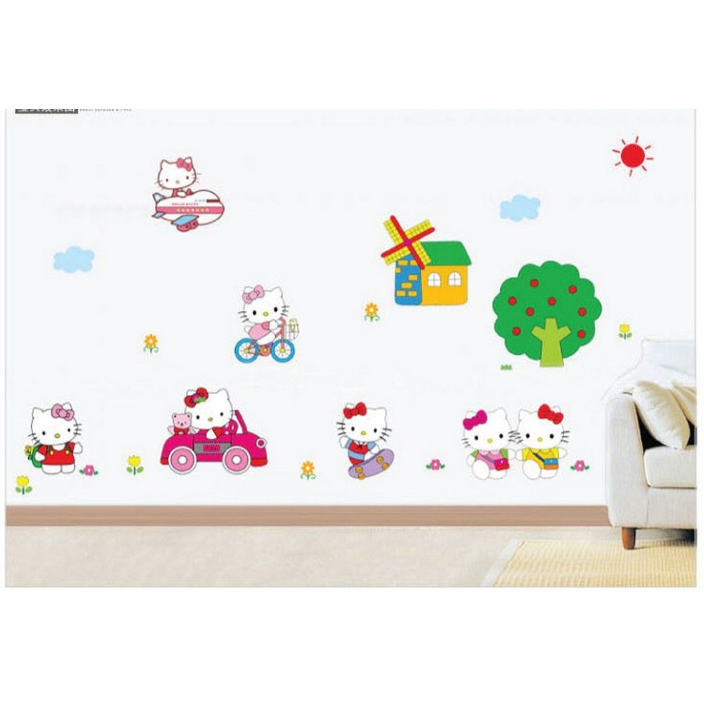 [GD] STICKER HELLO KITTY ANAK CEWEK HELO KITY HK SEPEDA BABY DINDING TEMBOK KAMAR ANAK WALLSTICKER