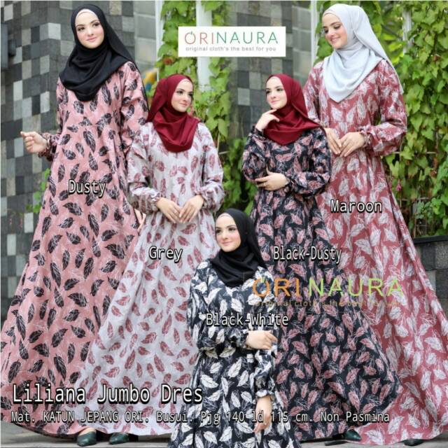 Dress Jumbo cantik Katun Jepang Ori Busui Liliana by Ori Naura