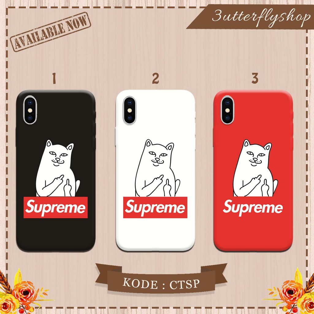 [SILIKON] cat superme black white red oppo vivo realme redmi xiaomi meizu asus reno samsung iphone