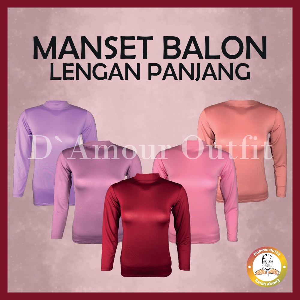 Baju Manset Lengan Panjang Wanita Bahan Rayon Super Kerah Leher Turtle Neck Polos Dalaman Perempuan Hitam Putih Warna Kulit Spandek Kaos Daleman Cewe Hijab Dewasa Anak Tangan Pendek Mangset Atasan Inner Cewek Jumbo Big Size LD 120 130 140 Katun UV Premium