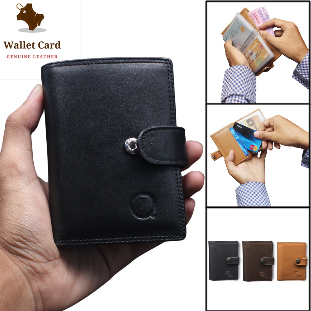 DOMPET KULIT KARTU MINI CARD ORGANIZER 19 SLOT KARTU &amp; ADA SLOT UANG BAHAN KULIT SAPI ASLI CH02