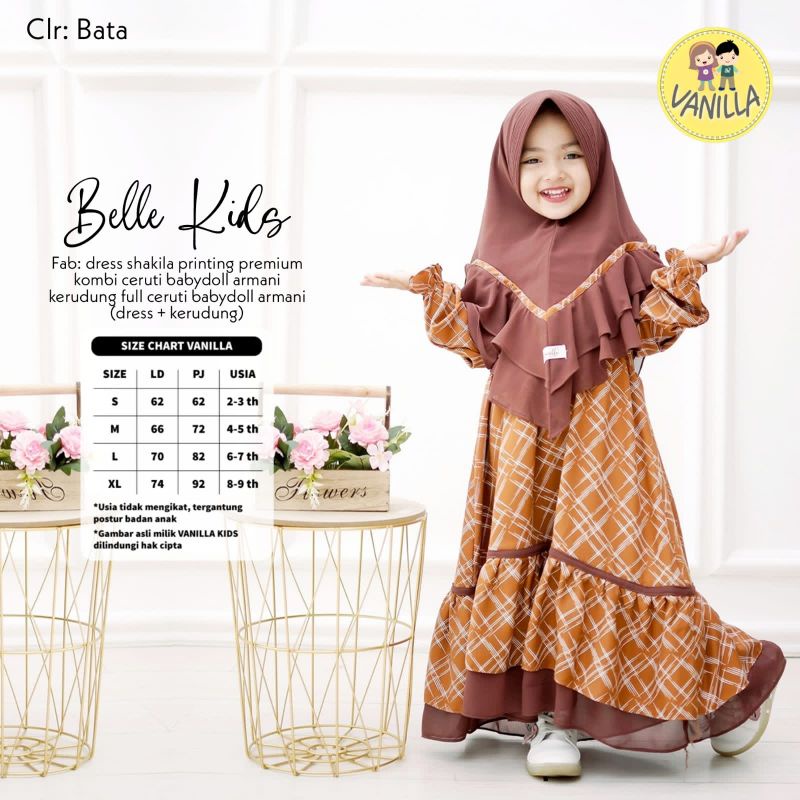 BELLE KIDS GAMIS SYARI ANAK VANILLA