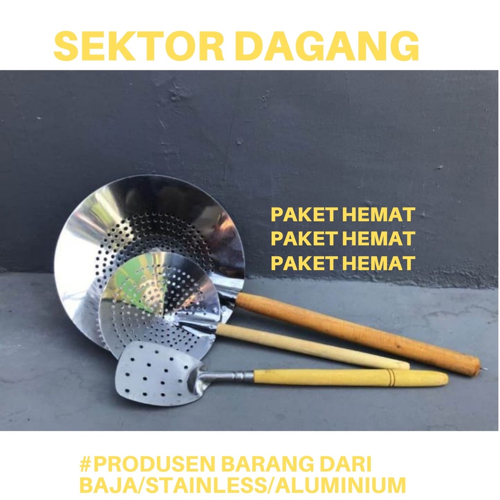 (1SET) SUTIL / SEROK KECIL / SEROK BESAR UNTUK MASAK / PERALATAN MASAK SATU SET