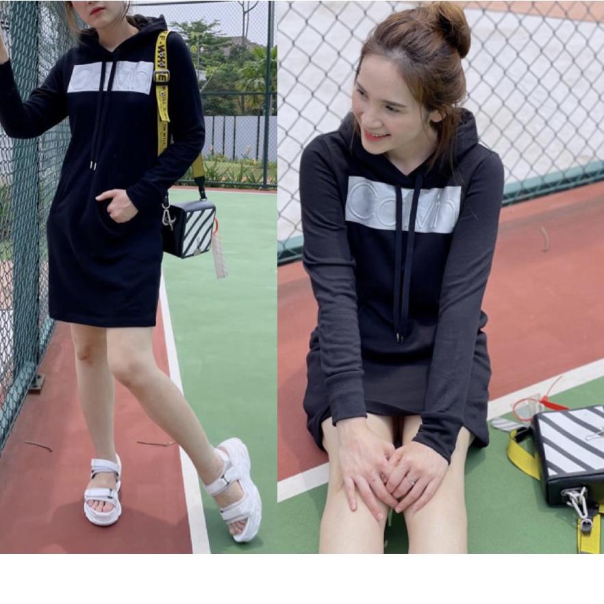 KODET9f9E--CK black hoodie dress original