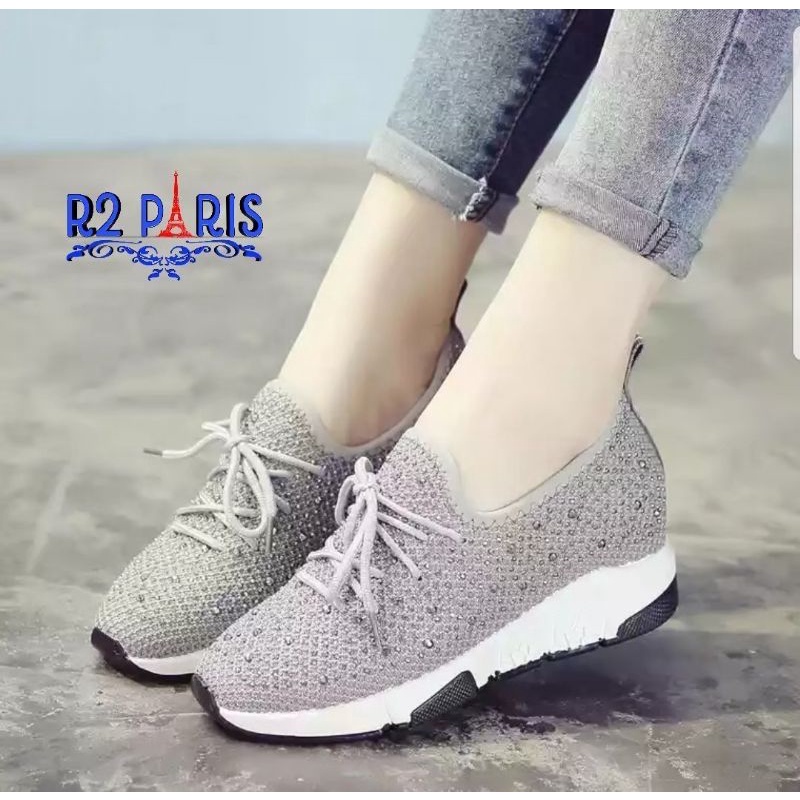 ZPT-sepatu wedges wanita bintik  OF-33