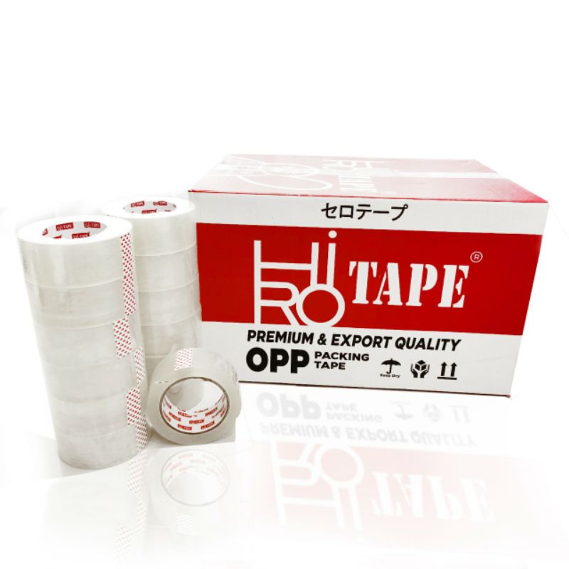 LAKBAN COKLAT PUTIH HIRO TAPE 45mm*90 YARD Super Lengket