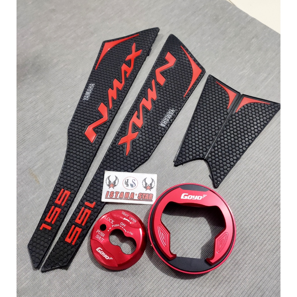 CKJ 1 PAKET TANKPAD YAMAHA NMAX WARNA KUNING TULISAN KUNING TANK PAD YAMAHA NMAX 155 yamaha nmax lam