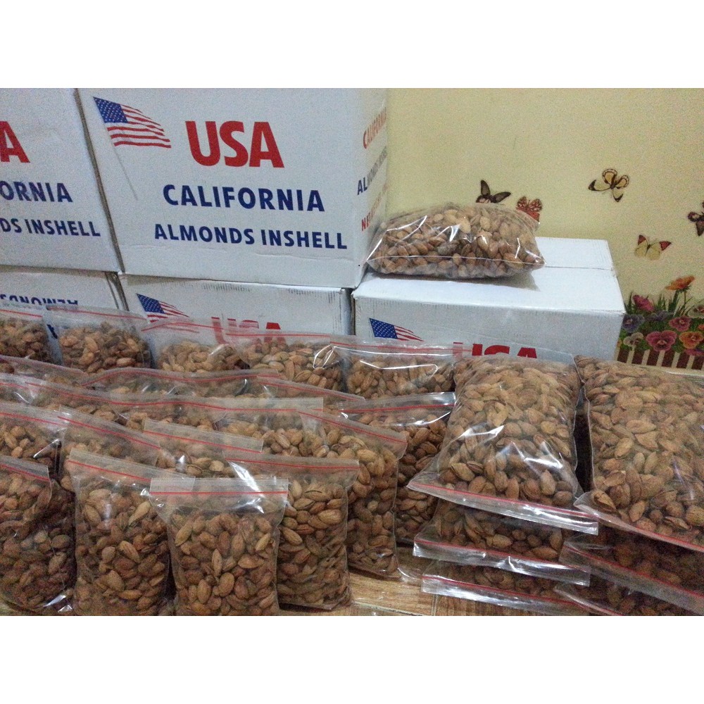 

Kacang Almond Roasted (Panggang) USA California Inshell 1000gram