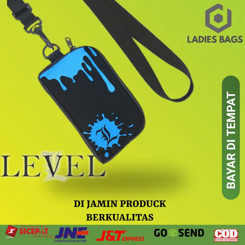 TAS  WANITA CEWEK LEVEL HANGING WALLET PAINT DOMPET SELEMPANG GANTUNG LEHER UNIVERSAL