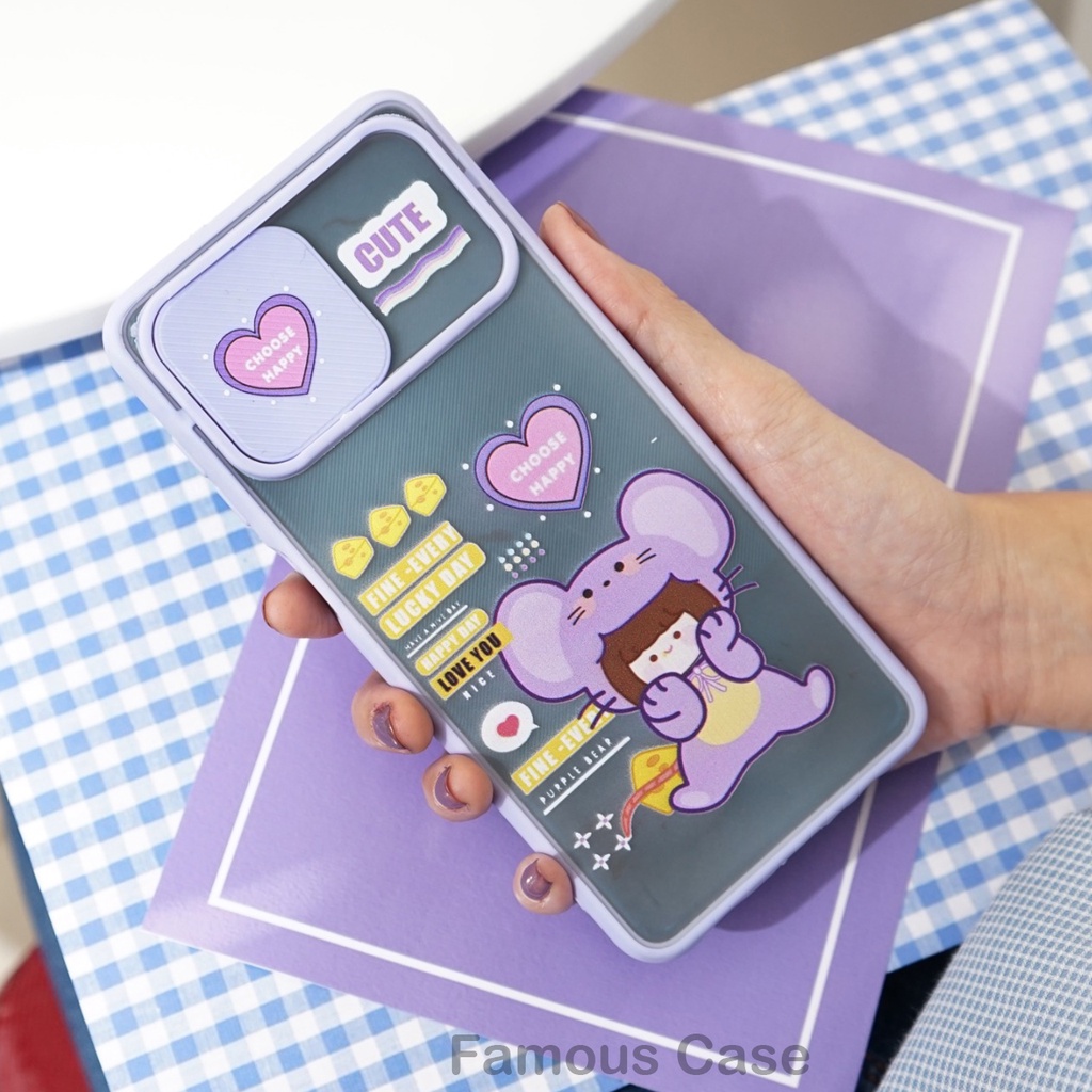 SG03 Softcase Slide Karakter Vivo Y91c Y91 Y95 Y71 Y12 Y20 Y30 Y53s Y21 Y33s Softcase Vivo - Case pe