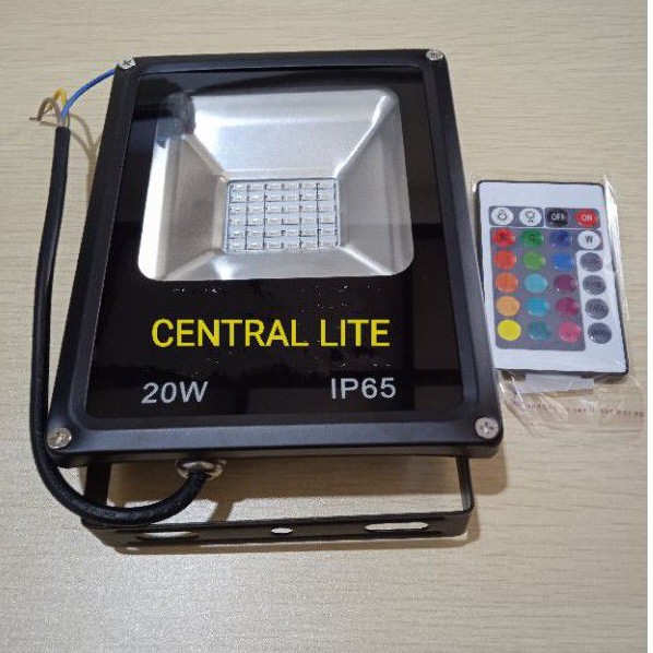 lampu sorot 20w RGB warna warni lampu tembak 20 watt RGB remote outdoor