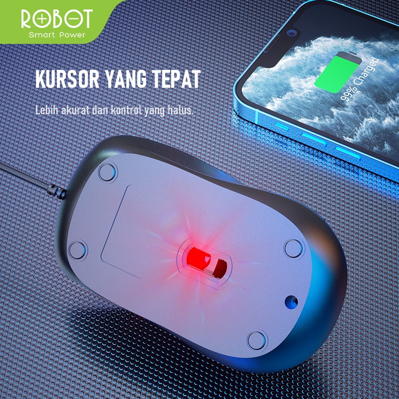 Robot M100 Wired Mouse Laptop Komputer Kabel USB