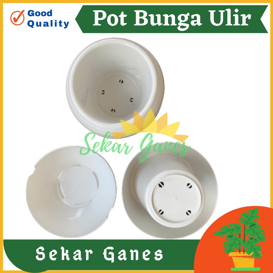 Pot Bola Ulir Putih Motif Pot Tawon Tanaman Bunga Plastik Jozaka - Pot Bola Mini Plastik Putih Bunga Pot Bunga Cantik Pot Bola Pot Plastik Putih