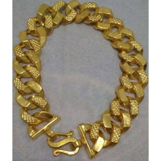 Gelang emas24k Sisik naga lapis kristal