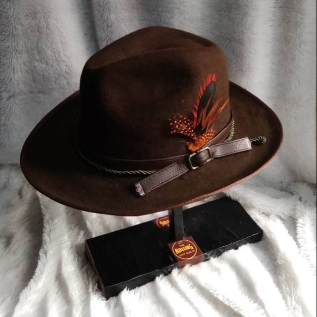 TOPI LAKEN FEDORA BROWN | TOPI LAKEN IMPORT | TOPI PRIA FEDORA
