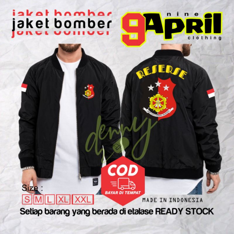 Jaket bomber RESERSE POLRI, PAKAYAN POLISI , BAHAN TASLAN, ANTI AIR