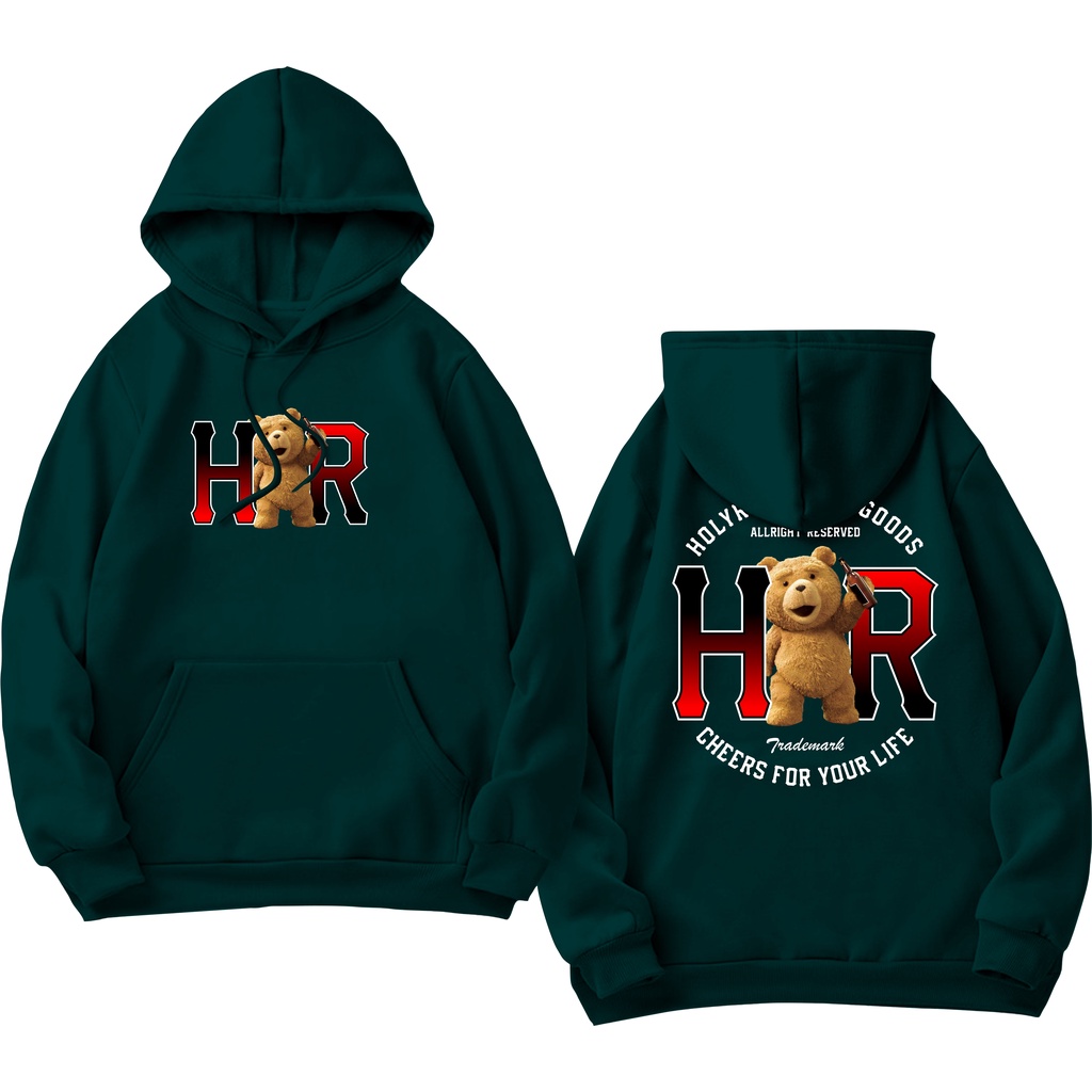 Holyrider Jumper Hoodie HR Beruang Cheers II Sweater Hoodie HLRD Sablon DTF Fleece Cotton II SIZE M-XXL (Pria &amp; Wanita) Free stiker&amp;Gantungan Kunci