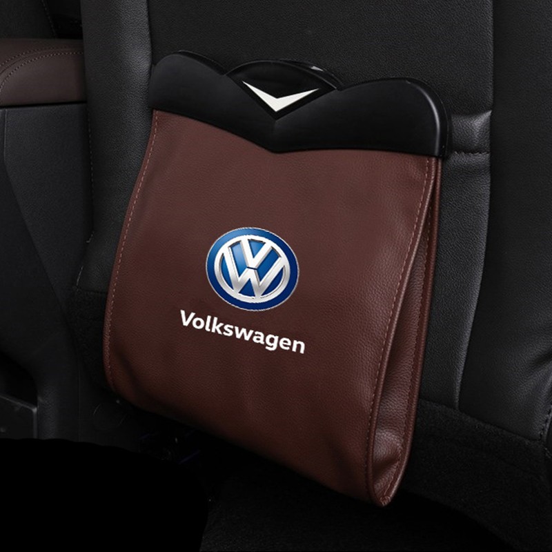 Car Seat Back Bin Trash Automobiles Leather Organizer Storage Bag For Volkswagen Golf MK6 MK7 Polo Jetta Beetle Passat Scirocco Tiguan CC Vento