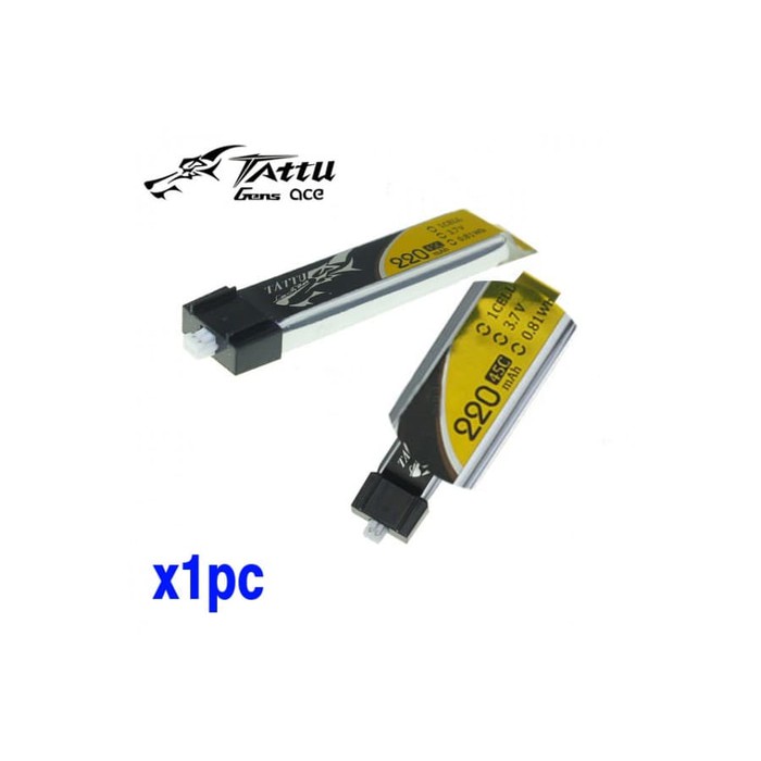 Tattu 220mah 1s 45C-90C 1.25 molex Lipo Battery Eflite stock connector