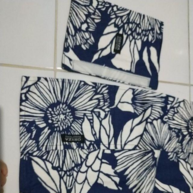 Cover Sarung Taplak Penutup Tutup Kulkas - Motif Twill Segitiga