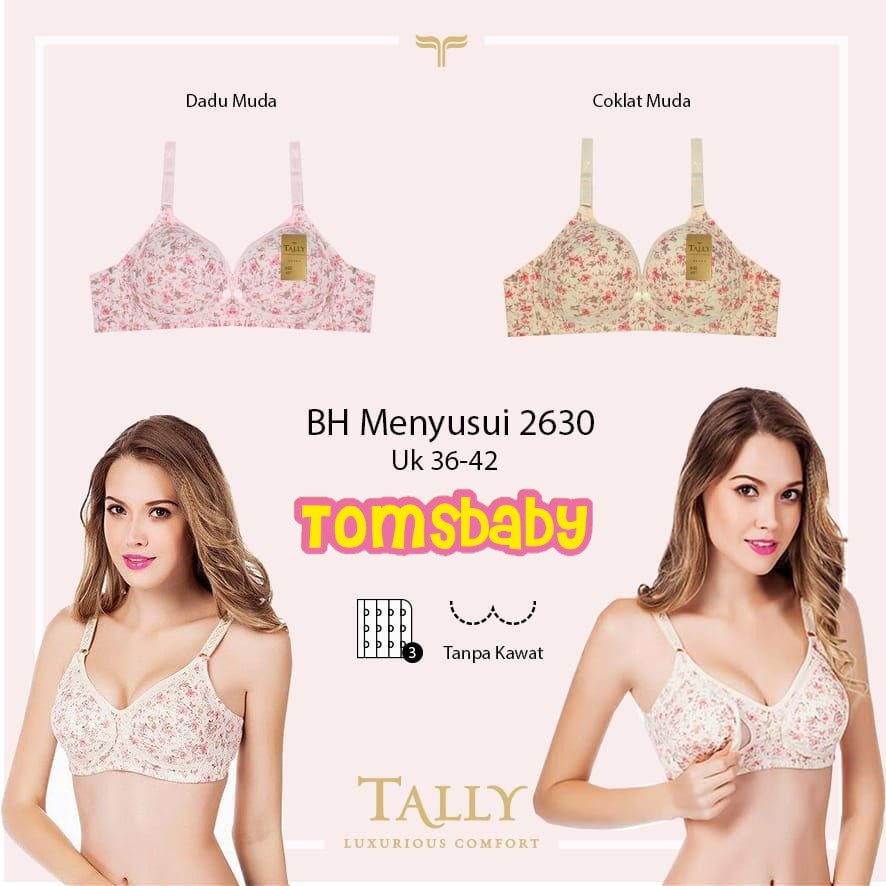 TALLY 2630 Bh Menyusui Motif Busa Tipis Tanpa Kawat Nursing Bra CUP C