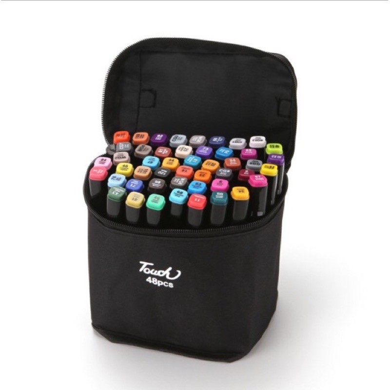 Deli color Marker With Bag Spidol Warna Dengan Tas 48 pcs