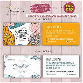  THANK  YOU  CARD CUSTOM FREE DESAIN  Shopee Indonesia