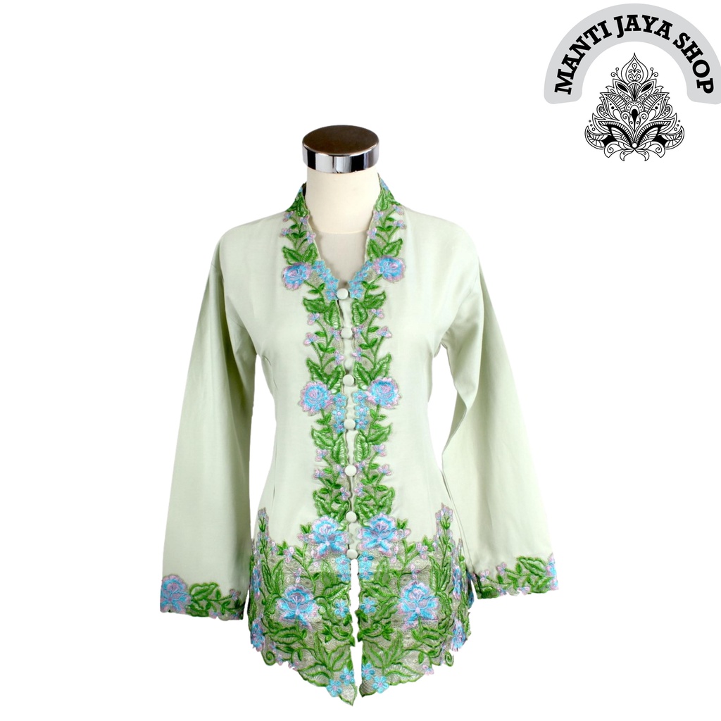 Pakaian Kebaya Encim Katun Hijau Muda Terbaru