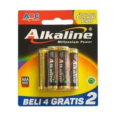 batre ABC Alkaline  Original AAA / A3 isi 6 pcs / AAA  battery batre remot batre jam dinding DLL