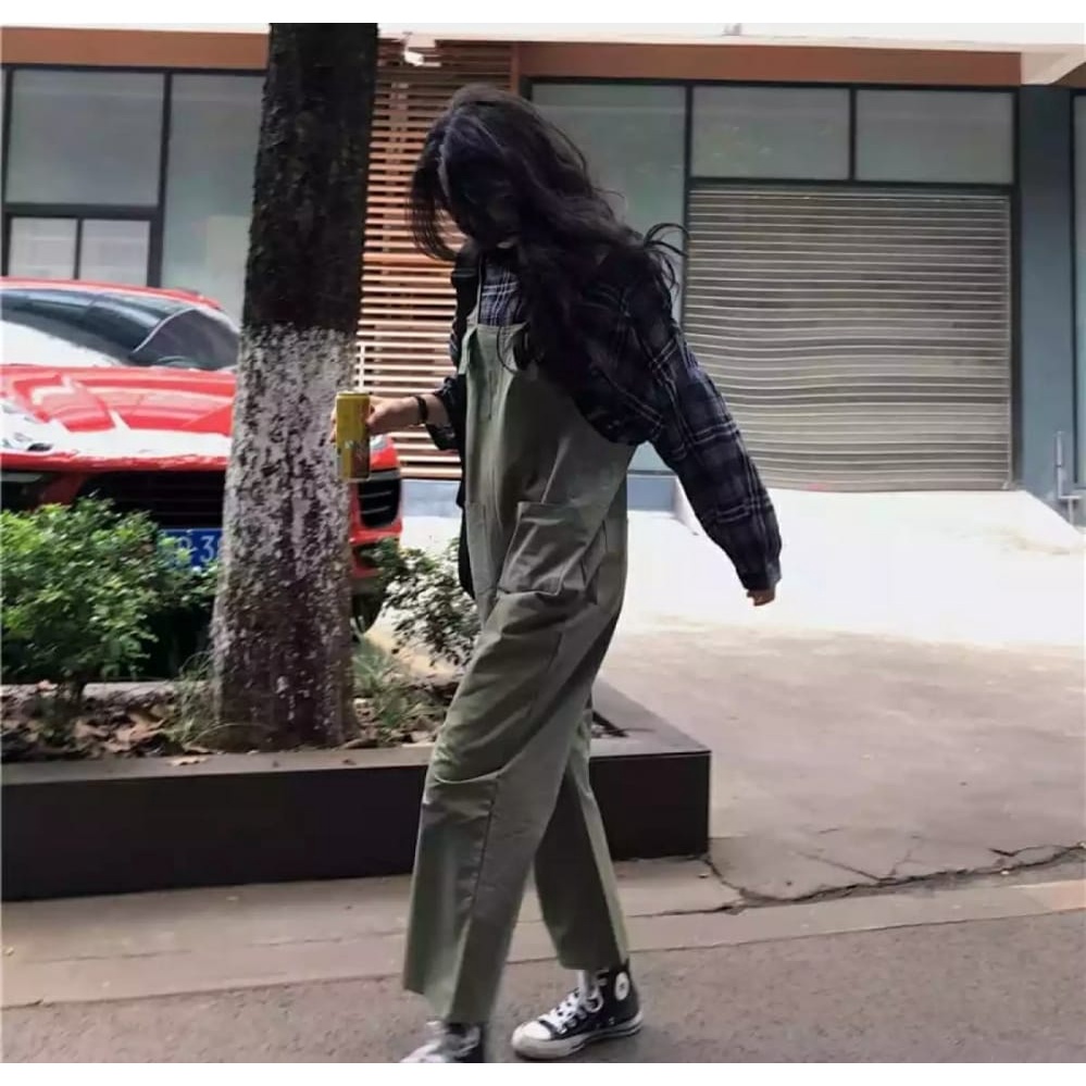 Celana Kodok Solid//jumpsuit pria wanita