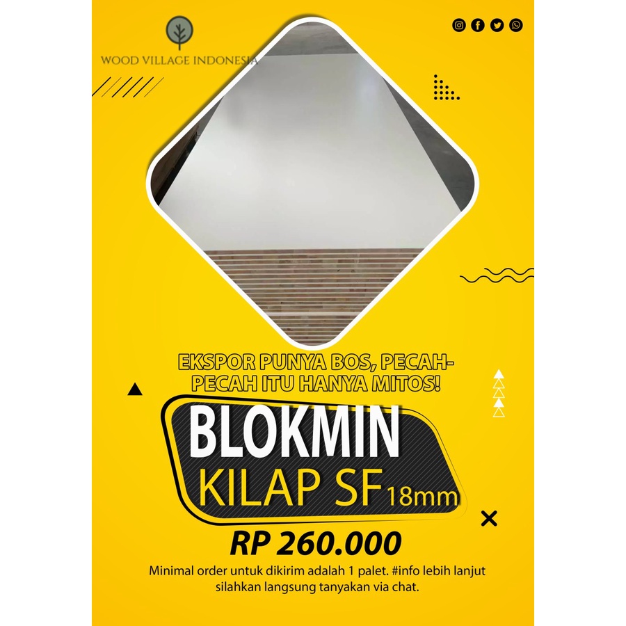 BLOKMIN / BLOCKBOARD MELAMIN / MELAMINTO / MINBLOK KILAP SF 18MM 18 MM