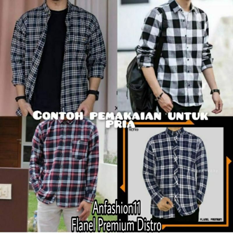 Kemeja Flanel Impor Pria Kualitas Premium Lengan Panjang Unisex Hem Flannel Baju Flanel Pria Wanita Motif Kotak Kotak